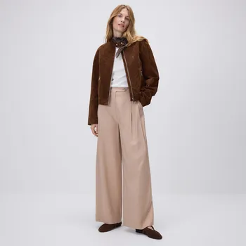 Reserved - Volné kalhoty s viskózou - béžová - 316FT-80X - 316FT-80X-XL