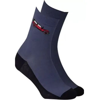 Pánské ponožky CHLAPECKÉ VZOROVANÉ PONOŽKY 11-15 LET W018 džínovina 33/35