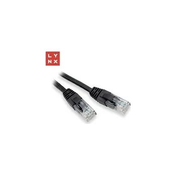 Kabel LYNX UTP patch kabel Cat5e, PVC, CCA, 0,3m, černý (balení obsahuje 10ks)