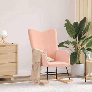 Křeslo Houpací křeslo Růžová Sherpa látka IM_42001785