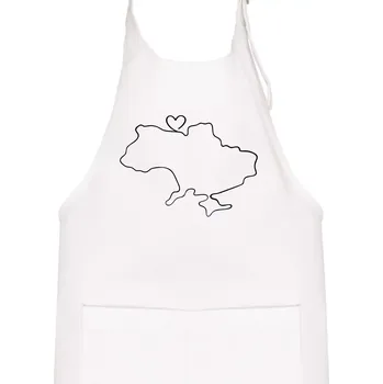 Kuchyňská zástěra Mapa Ukrajiny - srdce - Dětská zástěra na vaření - Univerzální velikost ( Bílá )