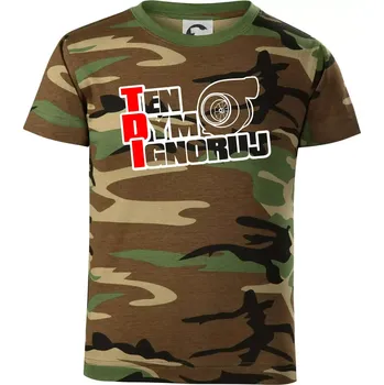 Ten dým ignoruj - Dětské maskáčové triko - 146 cm/10 let ( Hnědý maskáč )