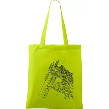 Nákres stožáru vysokého napětí - Taška bavlněná - 42 x 38 cm ( Limetková )