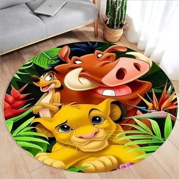 Koberec Lví král koberec pro děti kulatý | dětský koberec, hrací podložka - 10 , 80x80cm