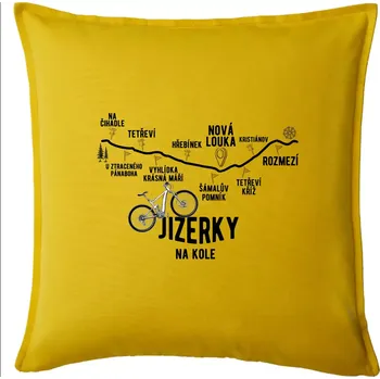 Polštář Jizerky na kole celopéro - Polštář 50x50 - 50x50 - Pouze potah ( Žlutá )