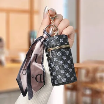 Mini peněženka s přívěskem | kapsička, dámská peněženka - černý