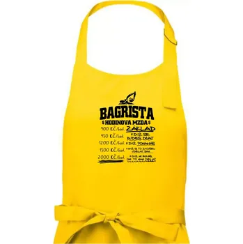 Kuchyňská zástěra Hodinová mzda bagrista - Pánská zástěra na vaření - Univerzální velikost ( Žlutá )