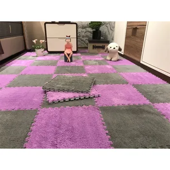 Měkká dětská pěnová podložka 30×30 cm | dětská podložka, pěnový koberec - Šedo-fialová , 20 KS