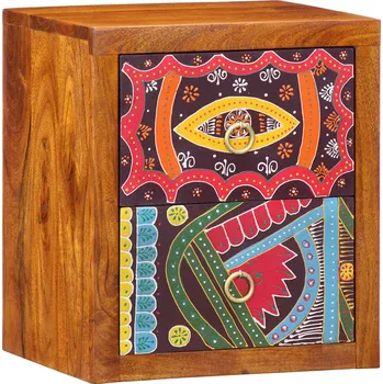 Noční stolek Noční skříňka Hnědá 35 x 30 x 40 cm Masivní akátové dřevo IM_4016519