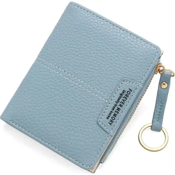 Peněženka Elegantní slim peněženka s klíčenkou | dámská peněženka, držák karet - Modrý