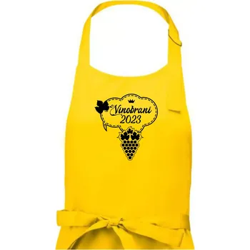 Kuchyňská zástěra Vinobraní 2023 - Pánská zástěra na vaření - Univerzální velikost ( Žlutá )