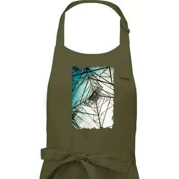 Kuchyňská zástěra Barevné nebe - stožáry vysokého napětí - Pánská zástěra na vaření - Univerzální velikost ( Khaki )
