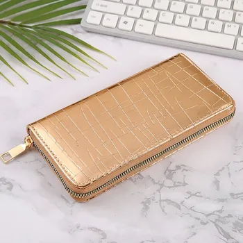 Peněženka Stylová peněženka s lesklým povrchem | peněženka, dámské doplňky - Zlato
