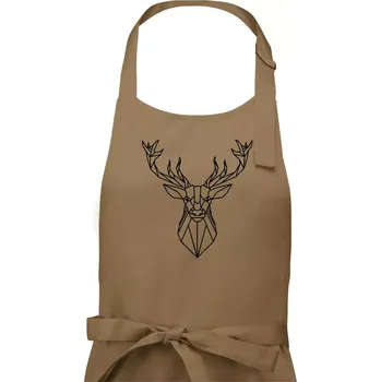 Kuchyňská zástěra Geometrie - Jelen velký - Dámská zástěra na vaření - Univerzální velikost ( Cappuccino )