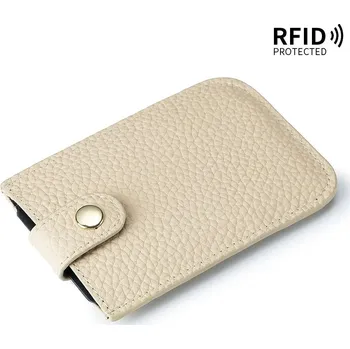 Peněženka Kožený držák s rychlým přístupem RFID | peněženka pánská, peněženka dámská - Béžový
