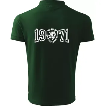 Pánská košile Narozeninový motiv - znak - 1971 - Polokošile pánská Pique Polo 203 - 5XL ( Lahvově zelená )