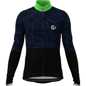 C-LAB Zateplený cyklistický dres s dlouhým rukávem XS ZELENÁ|ČERNÁ