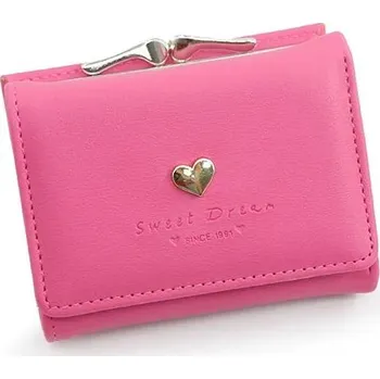 Mini peněženka na karty a mince | dámská peněženka, malá peněženka - Růžová červená