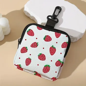 Peněženka Mini květinová peněženka na zip | malá peněženka, kapsička na mince - Jahoda