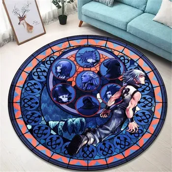 Koberec Kulatý koberec s herním motivem kingdom heart | herní koberec, kusový koberec - 20 , 80x80cm