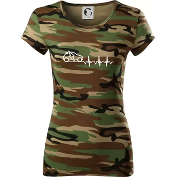 Ekg elektromobil - Dámské maskáčové triko - 2XL ( Hnědý maskáč )