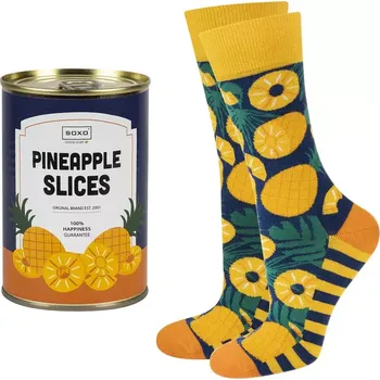 Pánská móda PONOŽKY SOXO ANANASOVÁ PLECHOVKA ŽLUTÁ/GRENADE 35-40