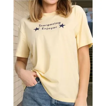 Dámské tričko Sinsay - Tričko s potiskem na zádech - žlutá - 471FG-10X - 471FG-10X-XL