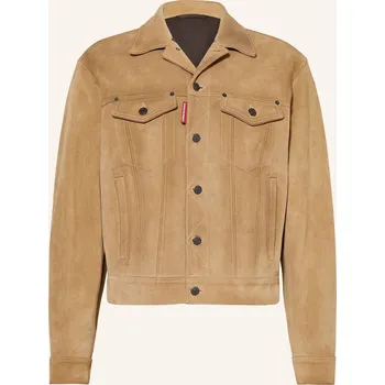 Pánské džíny dsquared2 Pánská Kožená Bunda Jean, béžová, 52