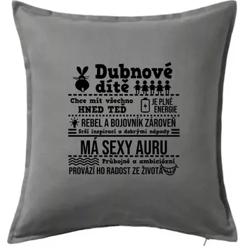 Polštář Narozeniny duben - Polštář 50x50 - 50x50 - Pouze potah ( Tmavě šedý melír )