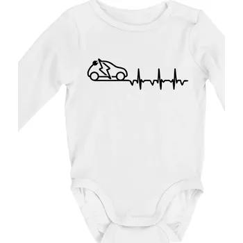 Ekg elektromobil - Body kojenecké s dlouhým rukávem - Dlouhý r. do 3 měs ( Bílá )