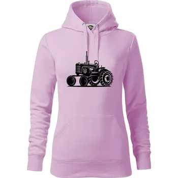 Dámská mikina Traktor Ukrajinské armády - Mikina dámská Cape s kapucí - S ( Orchid )