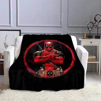 Dětská deka Deka s motivem Deadpool, flísová teplá přikrývka | dětská deka, cestovní deka - 16 , 150x200cm