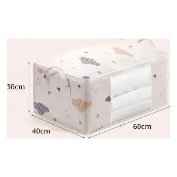 Úložný box Velkokapacitní skládací úložný vak na oblečení | úložný vak, organizér - Velká béžová