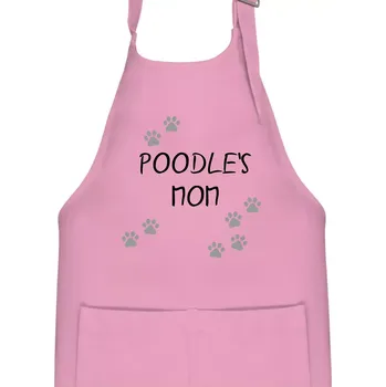 Kuchyňská zástěra Poodle`s mom Pudl) (Reflexní tlapky) - Dětská zástěra na vaření - Univerzální velikost ( Růžová )