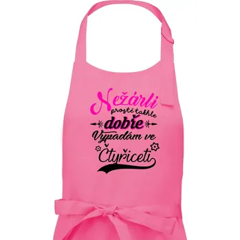 Kuchyňská zástěra Nežárli - 40 - Dámská zástěra na vaření - Univerzální velikost ( Růžová )