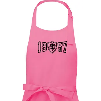 Kuchyňská zástěra Narozeninový motiv - znak - 1957 - Pánská zástěra na vaření - Univerzální velikost ( Růžová )
