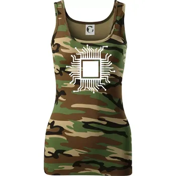 Dámské tričko Procesor - Dámské Maskáčové tílko - S ( Hnědý maskáč )