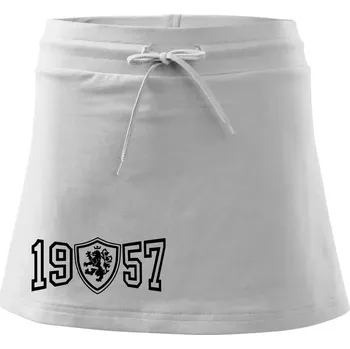 Dámská sukně Narozeninový motiv - znak - 1957 - Sportovní sukně - two in one - L ( Bílá )