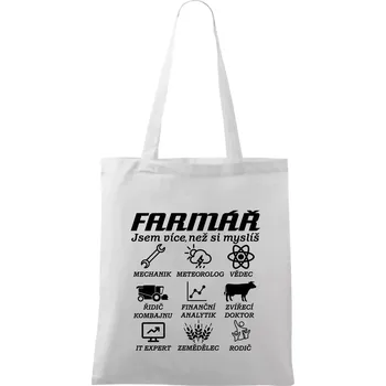 Symboly Farmář - Taška bavlněná - 42 x 38 cm ( Bílá )
