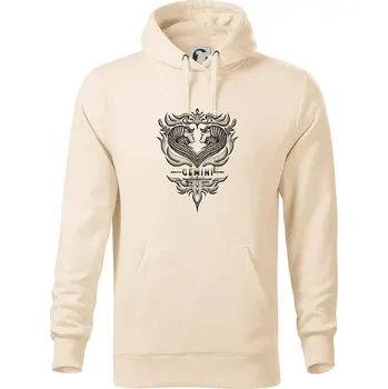 Pánská mikina Gemini - vintage - Mikina pánská Cape s kapucí - L ( Mandlová )