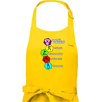 Kuchyňská zástěra Sportuji rekreačně - Dámská zástěra na vaření - Univerzální velikost ( Žlutá )