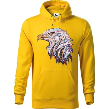 Pánská mikina DOBRÝ TRIKO Pánská mikina s potiskem Hlava orla Velikost pánské mikiny: 2XL, Barva: Žlutá