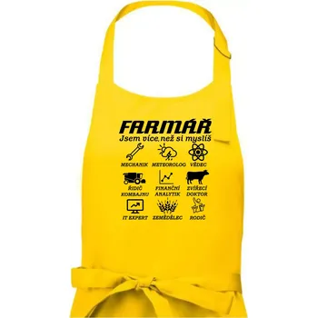 Kuchyňská zástěra Symboly Farmář - Dámská zástěra na vaření - Univerzální velikost ( Žlutá )