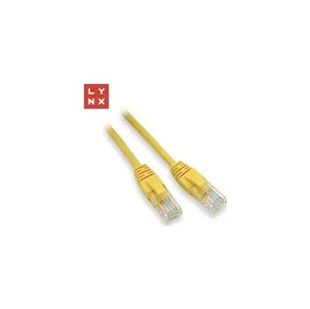 Kabel LYNX UTP patch kabel Cat5e, PVC, CCA, 0,1m, žlutý (balení obsahuje 10ks)