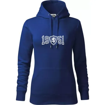 Dámská mikina Narozeninový motiv - znak - 1951 - Mikina dámská Cape s kapucí - M ( Královská modrá )
