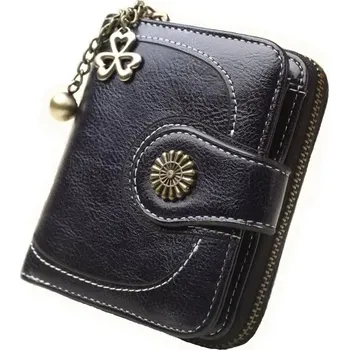 Peněženka Stylová dámská peněženka krátká | dámská peněženka, koženková peněženka - Černá-350853