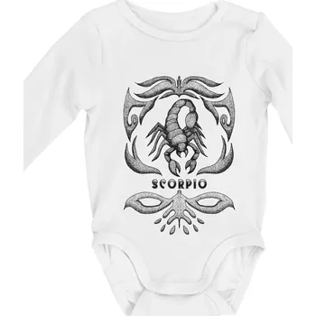 Scorpio - vintage - Body kojenecké s dlouhým rukávem - Dlouhý r. 3-6 měs ( Bílá )