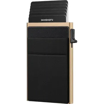 Peněženka Pánská kovová tenká peněženka s rfid ochranou | držák karet, pánská peněženka - Zlato