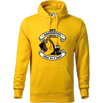Pánská mikina Bagr - být bagristou nebyla moje volba - Mikina pánská Cape s kapucí - 3XL ( Žlutá )