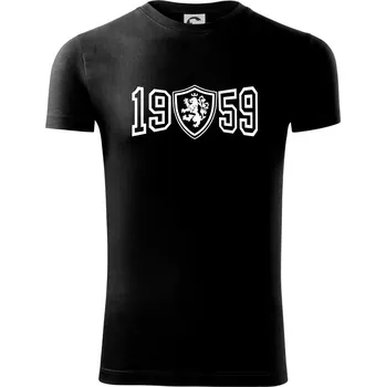 Pánské tričko Narozeninový motiv - znak - 1959 - Viper FIT - Pánské zůžené tričko - L ( Černá )